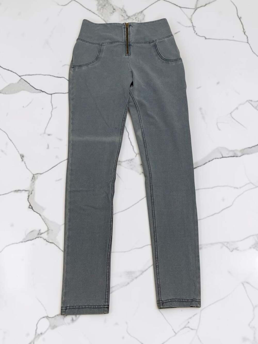 JAG Jeans High Rise Pull On Stretch Pants Size L Gray Charcoal